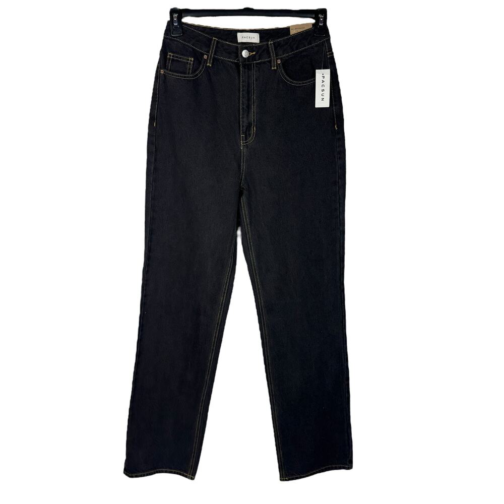 PacSun 90’s Boyfriend SZ 28 Jeans Hi-Rise Relaxed Leg Rigid Denim Zip-Fly Black